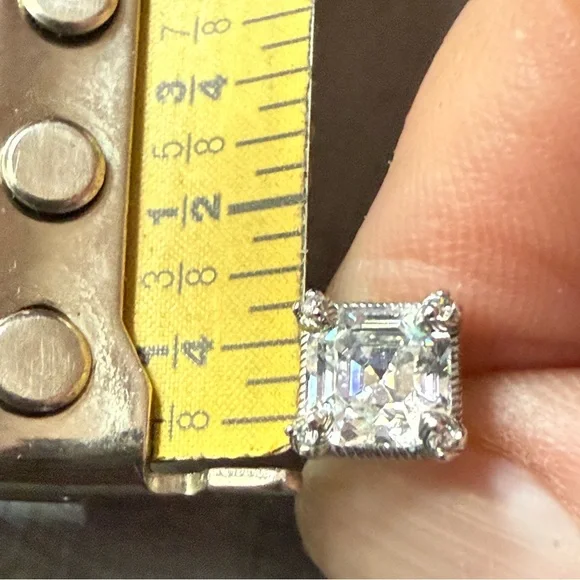 Judith Ripka 925 Sterling Silver CZ Stud Earrings - Picture 7 of 7